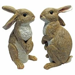Discount ❤️ Animal Statues Design Toscano Hopper The Bunny Standing Rabbit Garden Statue - Set Of 2 🥰