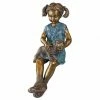 Best Sale 🔔 Children Statues Design Toscano Sitting Savannah Girl With 🐶 Dog Cast Bronze Garden Statue ⭐ -Garden Statues Shop masterTOSC1996