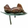 New ✨ Animal Statues Design Toscano Spitting Lazy Frog On Lily Pad Cast Bronze Garden Statue 😍 -Garden Statues Shop masterTOSC2031