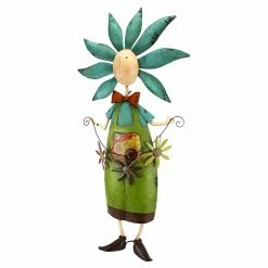 Best Pirce ⌛ Yard Art Design Toscano Flower Children Metal Boy Garden Statue 🔥