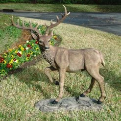 Cheapest 🔔 Animal Statues Design Toscano Grand-Scale Black Forest Garden Deer Sculpture 🔥