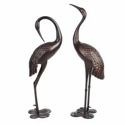 Cheap 🎁 Animal Statues HGC Antique Bronze Garden Crane Statue - Set Of 2 🎁