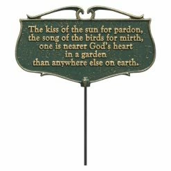 Budget 🌟 Whitehall Yard Art The Kiss Of The Sun Garden Poem Sign 😀