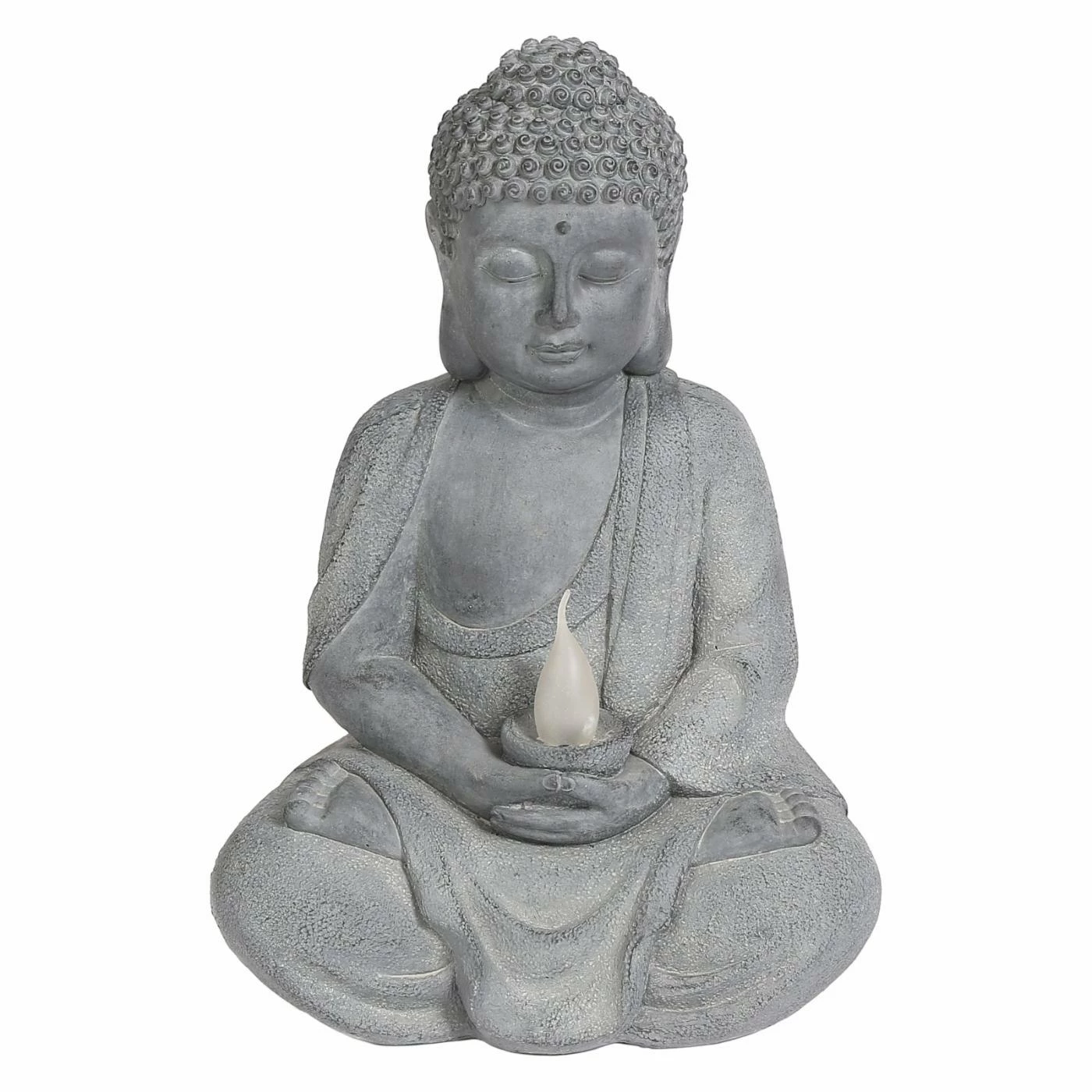 Budget ❤️ Oriental Statues LuxenHome Meditating Buddha Statue With Solar Light 🤩 3 Budget ❤️ Oriental Statues LuxenHome Meditating Buddha Statue With Solar Light 🤩