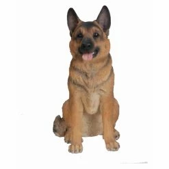 Outlet 🔥 Animal Statues Hi-Line Gift Ltd. Sitting German Shepherd Garden Statue 🌟 -Garden Statues Shop scaleHILI135