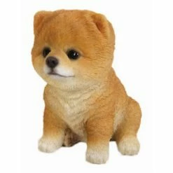 Outlet ✨ Animal Statues Hi-Line Gift Ltd. Sitting Pomeranian Puppy Garden Statue 🤩 -Garden Statues Shop scaleHILI154