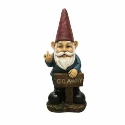 Buy ⭐ Garden Gnomes Hi-Line Gift Ltd. Gnome Holding Go Away Sign Garden Statue 🌟 -Garden Statues Shop scaleHILI190