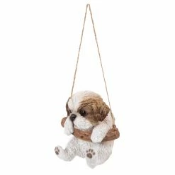 Buy 🥰 Animal Statues Hi-Line Gift Ltd. Hanging Shih Tzu Puppy Statue 👏 -Garden Statues Shop scaleHILI534