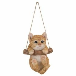 Outlet 😉 Animal Statues Hi-Line Gift Ltd. Hanging Tabby Kitten Statue 🌟 -Garden Statues Shop scaleHILI540