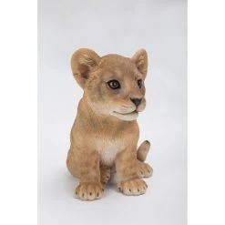 Deals 👏 Animal Statues Hi-Line Gift Ltd. Sitting Lion Cub Statue ❤️ -Garden Statues Shop scaleHILI554