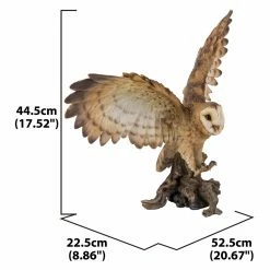 Promo 🌟 Animal Statues Hi-Line Gift Ltd. Barn Owl On Stump With Open Wings 🔥 -Garden Statues Shop scaleHILI580