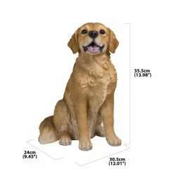 Buy 👏 Animal Statues Hi-Line Gift Ltd. Sitting Golden Retriever Statue 🤩 -Garden Statues Shop scaleHILI618