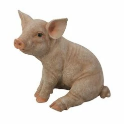 New 😉 Animal Statues Hi-Line Gift Ltd. Small Sitting Pig Statue 👏 -Garden Statues Shop scaleHILI813