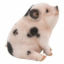 Top 10 ❤️ Animal Statues Hi-Line Gift Ltd. Chubby Pink Piglet With Black Spots Sitting Garden Statue 🎁 -Garden Statues Shop scaleHILI973