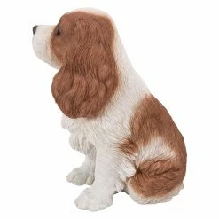 Budget 😀 Animal Statues Hi-Line Gift Ltd. Brown And White King Charles Spaniel Sitting Garden Statue 🌟 -Garden Statues Shop scaleHILI986