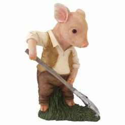 Outlet 👍 Animal Statues Design Toscano Papa Pig Gardener Statue 🥰 -Garden Statues Shop scaleTOSC1626