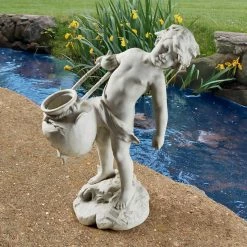Promo 🔔 Children Statues Design Toscano Young Child Urn Carrier Garden Statue ⭐ -Garden Statues Shop scaleTOSC2111