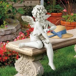 Buy 😍 Angel & Cherub Statues Design Toscano Peaceful Presence Angel Sitter Garden Statue ✨ -Garden Statues Shop scaleTOSC2112
