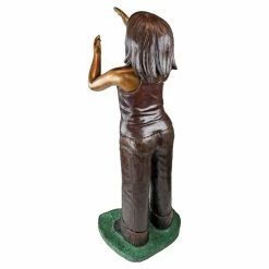 Budget 👏 Children Statues Design Toscano Preening Equestrian Girl Cast Bronze Garden Statue 🧨 -Garden Statues Shop scaleTOSC4387