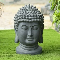 Hot Sale π Oriental Statues LuxenHome Buddha Head Statue π― 12 Hot Sale π Oriental Statues LuxenHome Buddha Head Statue π― -Garden Statues Shop scaleWINH194